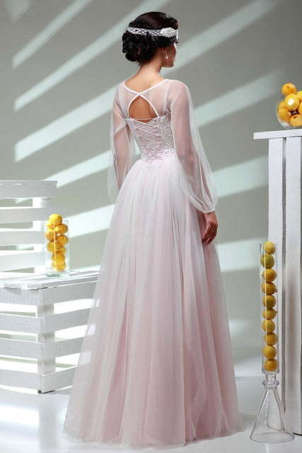 Свадебное платье Василиса. Силуэт Прямое. Цвет Белый / Молочный, Пепельный / Металлик, Персик / Оранжевый, оттенки Розового, Голубой / Синий, Лавандовый / Фиолетовый, оттенки Зеленого. Вид 2