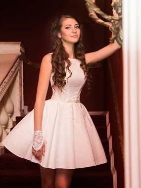 Свадебное платье Кора. Силуэт Пышное. Цвет оттенки Розового. Вид 1