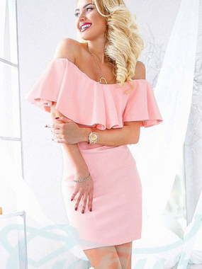 Свадебное платье Гипюр 88 цвет пудра. Силуэт Прямое. Цвет оттенки Розового. Вид 1