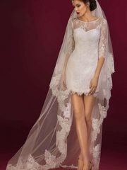 Свадебное платье Натали. Силуэт Прямое. Цвет Белый / Молочный. Вид 1