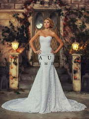 Свадебное платье Дарья. Силуэт Прямое, Рыбка. Цвет Белый / Молочный. Вид 1