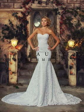 Свадебное платье Дарья. Силуэт Прямое, Рыбка. Цвет Белый / Молочный. Вид 1