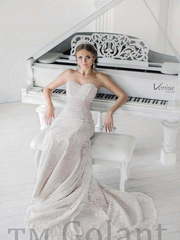 Свадебное платье Леди. Силуэт Прямое, Рыбка. Цвет Белый / Молочный, Айвори / Капучино. Вид 1