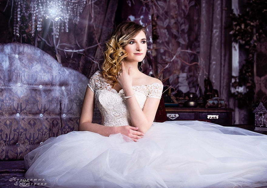 Свадебное платье Томила. Силуэт Пышное. Цвет Белый / Молочный. Вид 3