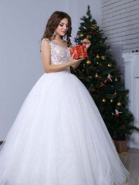 Свадебное платье Бела. Силуэт Пышное. Цвет Белый / Молочный. Вид 1