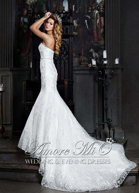 Свадебное платье Тесса 2. Силуэт Рыбка. Цвет Белый / Молочный. Вид 2