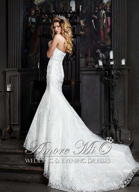 Свадебное платье Тесса 2. Силуэт Рыбка. Цвет Белый / Молочный. Вид 3