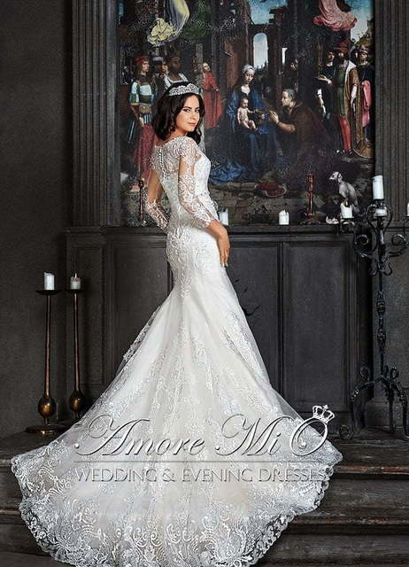 Свадебное платье Тесса 3. Силуэт Рыбка. Цвет Айвори / Капучино, Белый / Молочный. Вид 2