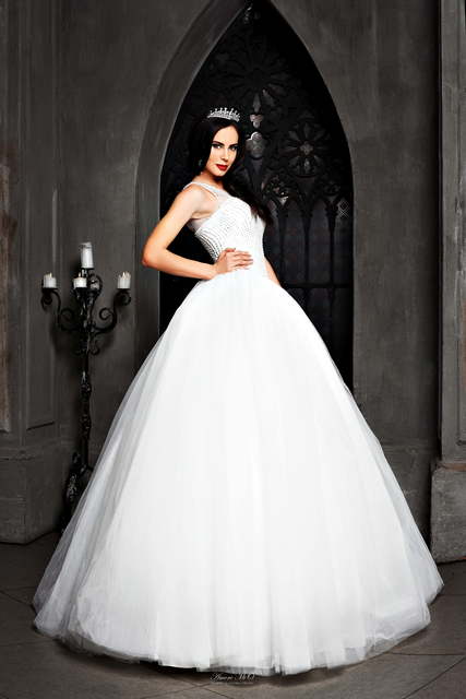 Свадебное платье Элеонора. Силуэт Пышное. Цвет Белый / Молочный. Вид 4