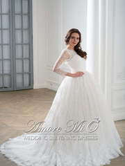 Свадебное платье Империя. Силуэт Пышное. Цвет Белый / Молочный. Вид 1