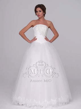 Свадебное платье Сандра. Силуэт Пышное. Цвет Белый / Молочный. Вид 1