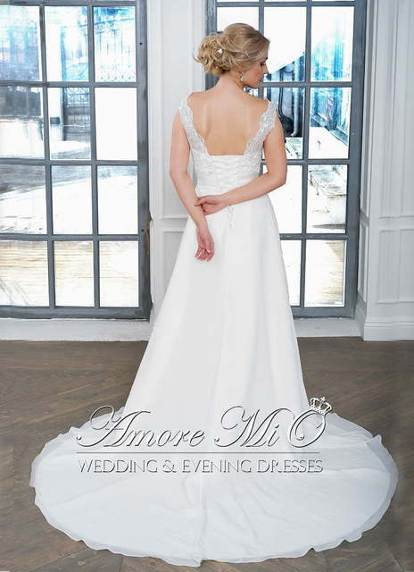 Свадебное платье Паулина. Силуэт Прямое. Цвет Белый / Молочный. Вид 2