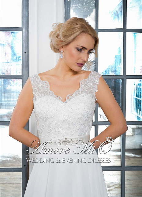 Свадебное платье Паулина. Силуэт Прямое. Цвет Белый / Молочный. Вид 3