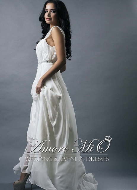 Свадебное платье Грация. Силуэт Греческий, Прямое. Цвет Белый / Молочный. Вид 2