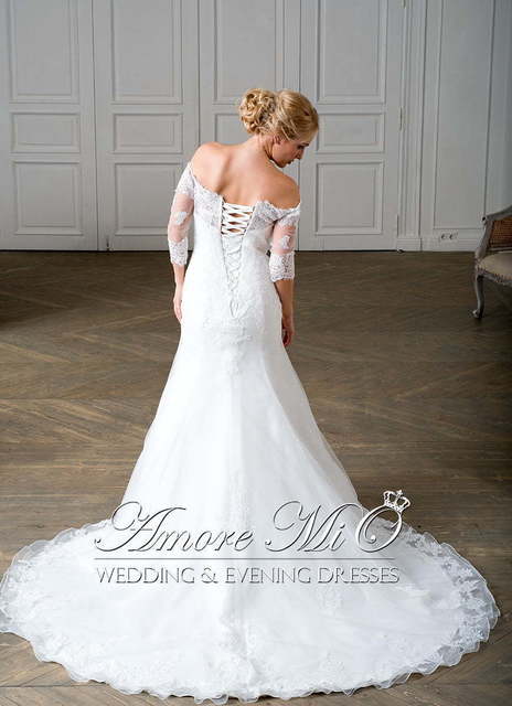 Свадебное платье Бэлла. Силуэт Рыбка. Цвет Белый / Молочный. Вид 2