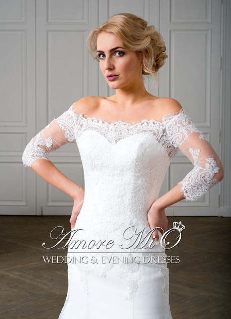 Свадебное платье Бэлла. Силуэт Рыбка. Цвет Белый / Молочный. Вид 3