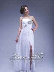 Свадебное платье 0122. Силуэт Прямое. Цвет Белый / Молочный. Вид 1