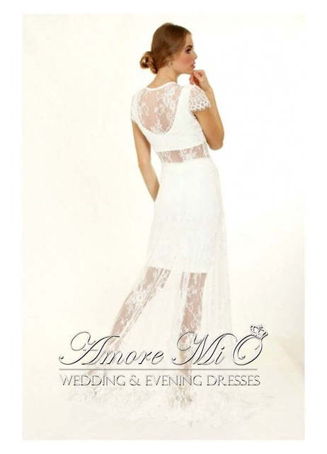 Свадебное платье 0761. Силуэт Прямое. Цвет Белый / Молочный, оттенки Розового. Вид 2