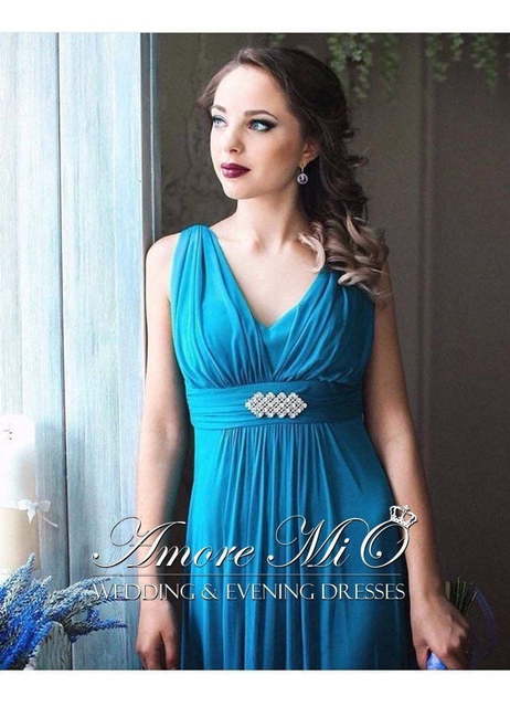 Свадебное платье 1157. Силуэт Прямое. Цвет Белый / Молочный, Тиффани, Голубой / Синий. Вид 4