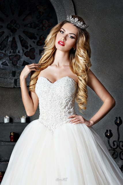 Свадебное платье Лея. Силуэт Пышное. Цвет Белый / Молочный. Вид 3