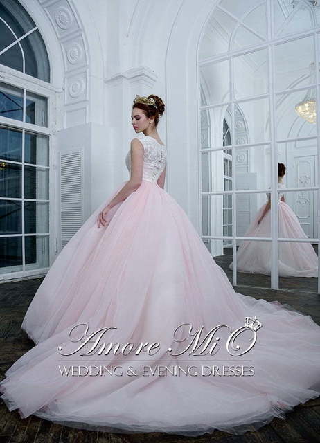 Свадебное платье Труфи. Силуэт Пышное. Цвет Белый / Молочный, оттенки Розового. Вид 2