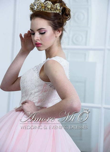 Свадебное платье Труфи. Силуэт Пышное. Цвет Белый / Молочный, оттенки Розового. Вид 4