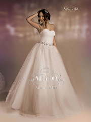 Свадебное платье Селена. Силуэт Пышное. Цвет Айвори / Капучино, оттенки Розового. Вид 1