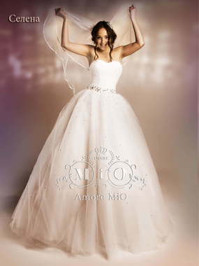 Свадебное платье Селена. Силуэт Пышное. Цвет Айвори / Капучино, оттенки Розового. Вид 2