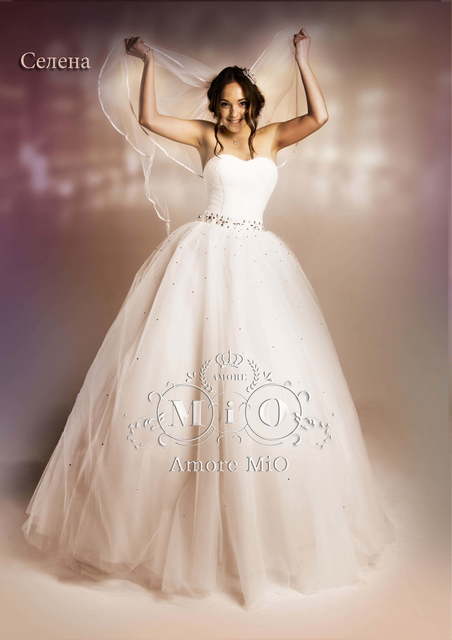 Свадебное платье Селена. Силуэт Пышное. Цвет Айвори / Капучино, оттенки Розового. Вид 2