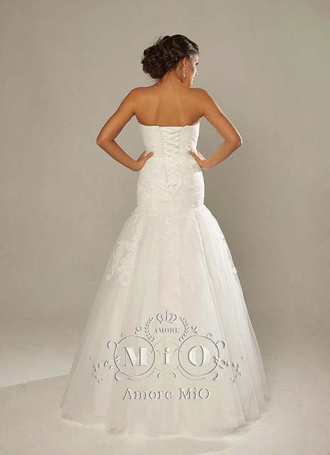 Свадебное платье Санта. Силуэт Рыбка. Цвет Белый / Молочный. Вид 2