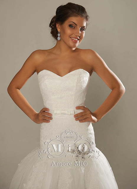 Свадебное платье Санта. Силуэт Рыбка. Цвет Белый / Молочный. Вид 3