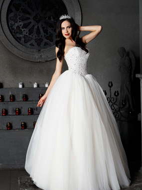 Свадебное платье Рафаэлла. Силуэт Пышное. Цвет Белый / Молочный. Вид 1