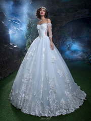 Свадебное платье 869. Силуэт Пышное. Цвет Голубой / Синий. Вид 1