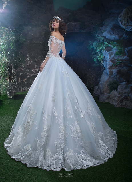 Свадебное платье 869. Силуэт Пышное. Цвет Голубой / Синий. Вид 2