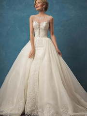 Свадебное платье Maria. Силуэт Пышное, Рыбка. Цвет Айвори / Капучино. Вид 1