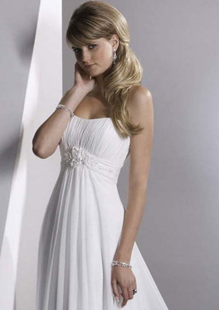 Свадебное платье Garland. Силуэт Греческий. Цвет Белый / Молочный. Вид 3