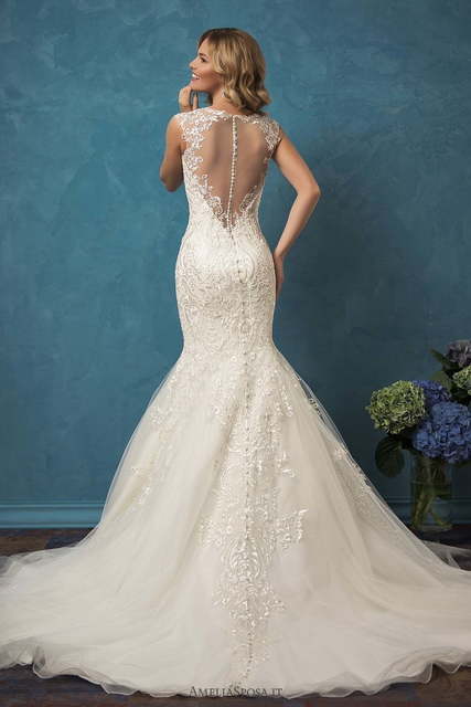 Свадебное платье Beatrice. Силуэт Рыбка. Цвет Айвори / Капучино. Вид 2