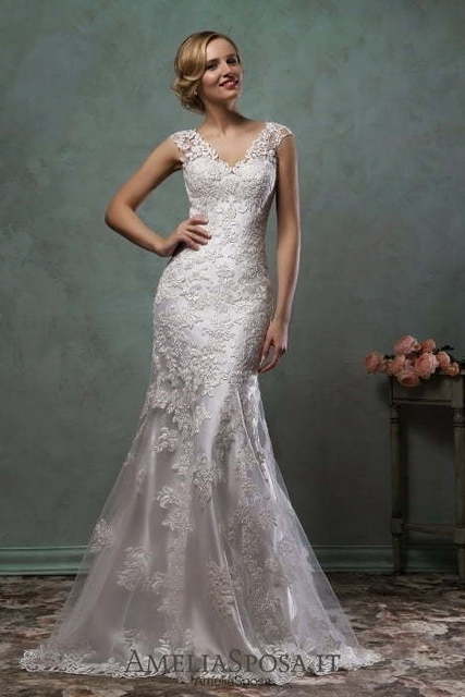 Свадебное платье Alba. Силуэт Рыбка, Прямое. Цвет Айвори / Капучино, Белый / Молочный. Вид 3