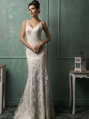 Свадебное платье Fiora. Силуэт Прямое. Цвет Айвори / Капучино. Вид 1