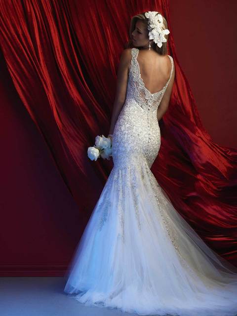 Свадебное платье C369. Силуэт Рыбка. Цвет Айвори / Капучино. Вид 2