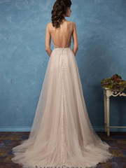 Свадебное платье Carla. Силуэт Прямое. Цвет Айвори / Капучино, Персик / Оранжевый. Вид 2