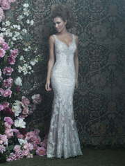 Свадебное платье C412. Силуэт Прямое, Рыбка. Цвет Айвори / Капучино, оттенки Розового. Вид 1