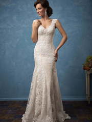 Свадебное платье Adriana. Силуэт Прямое. Цвет Айвори / Капучино. Вид 1