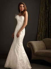 Свадебное платье 2400. Силуэт Рыбка. Цвет Белый / Молочный, Айвори / Капучино. Вид 1