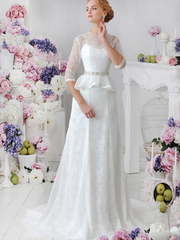 Свадебное платье Lisa. Силуэт Прямое. Цвет Белый / Молочный. Вид 1