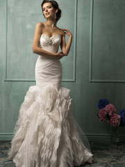 Свадебное платье Lorenza. Силуэт Рыбка. Цвет Айвори / Капучино. Вид 1