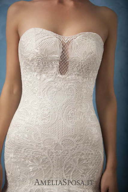 Свадебное платье Evelina. Силуэт Рыбка. Цвет Белый / Молочный. Вид 3