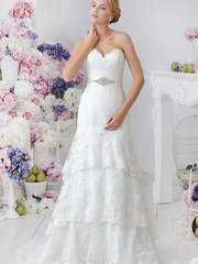 Свадебное платье Eva. Силуэт Прямое. Цвет Белый / Молочный. Вид 1