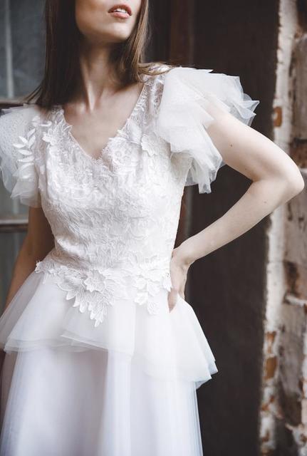 Свадебное платье Амели. Силуэт Прямое. Цвет Белый / Молочный. Вид 2