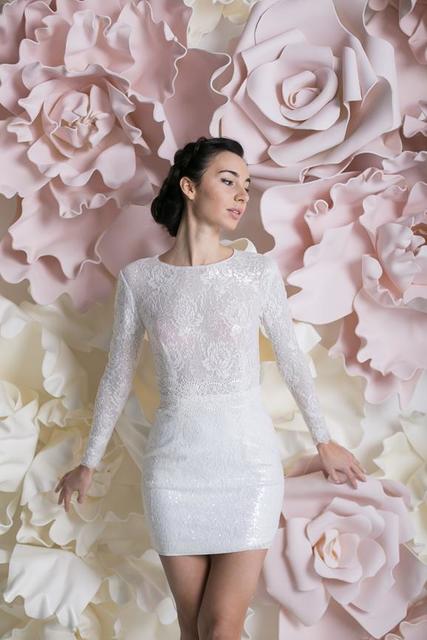 Свадебное платье Аврил. Силуэт Прямое. Цвет Белый / Молочный. Вид 2